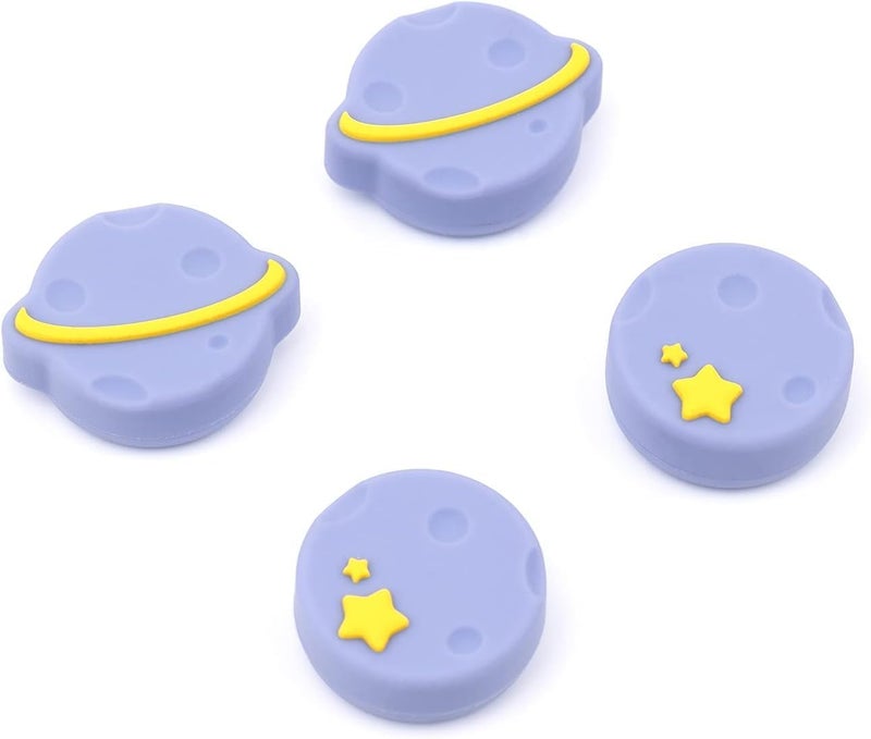 GEEKSHARE Thumb Grip Caps Compatible with Switch/OLED/Switch Lite,Soft Silicone Joystick Rocker Cover,4PCS (Purple) - Image 1